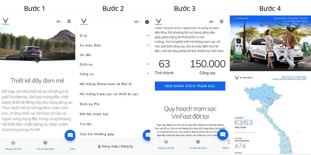 tìm trạm sạc VinFast tại Đà Nẵng bằng website